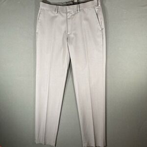 Haggar Slim Fit Dress‎ Pants Mens Size 33x32 Gray Pleated Business Preppy